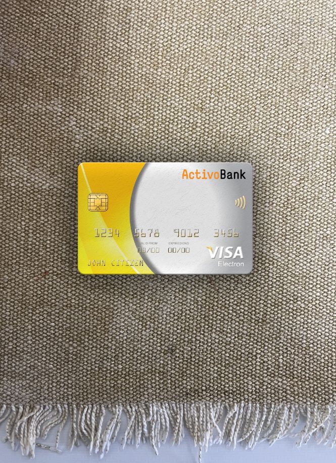 Download Portugal Activobank visa electron card photolook front Photoshop template